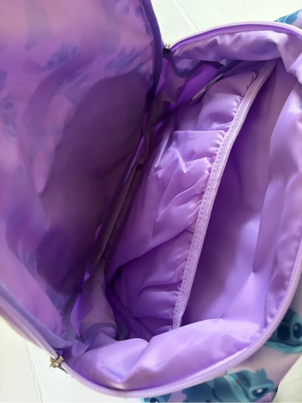 Disney Lavender Stitch Kids Backpack with Matching Detangler Brush